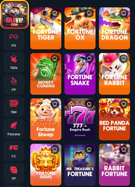 Slots online da bravip.com com jackpots moderno